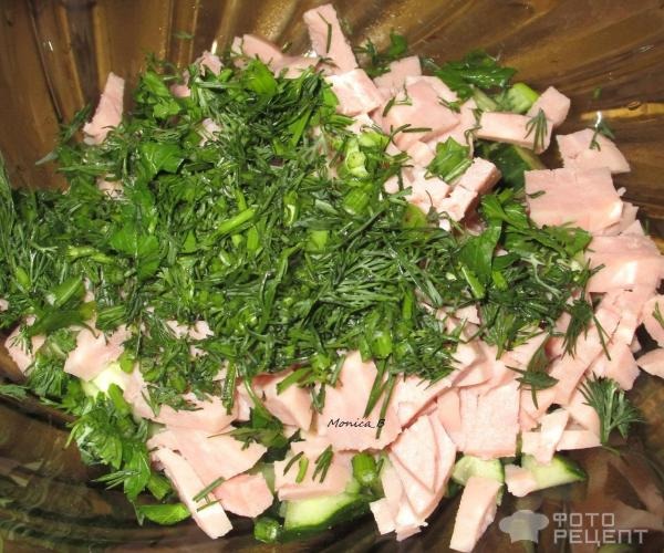 Рецепт: Салат "С ветчиной и сыром" - самый простой и вкусный рецепт