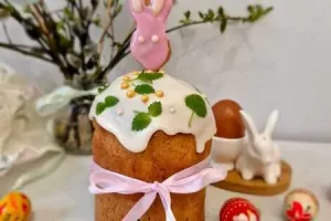 Сливочный кулич с начинкой