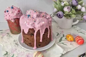 Творожный бездрожжевой кулич