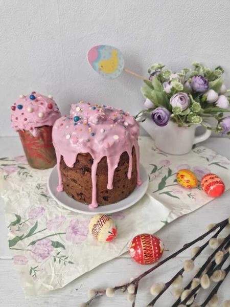 Творожный бездрожжевой кулич