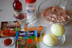 Рецепт: Шашлык в электрошашлычнице – из куриных окорочков в виноградном уксусе