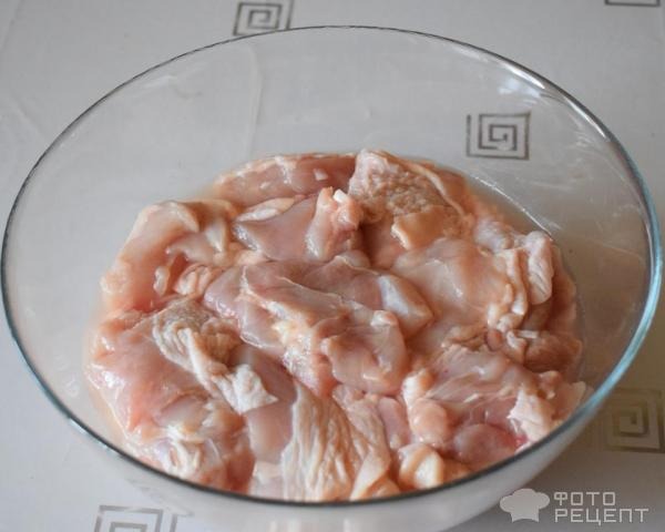 Рецепт: Шашлык в электрошашлычнице - из куриных окорочков в виноградном уксусе