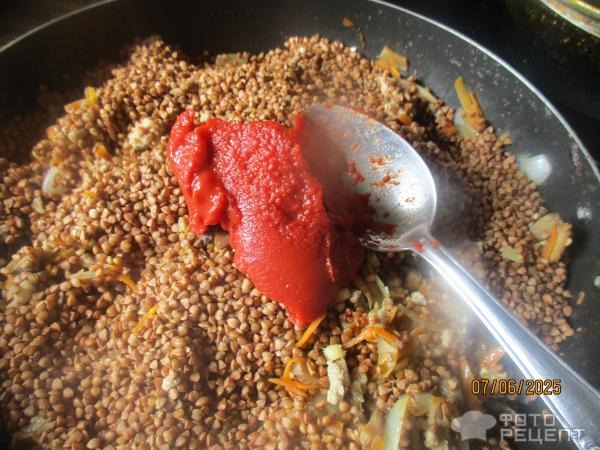 Рецепт: Гречка по-купечески - с грибами и фаршем