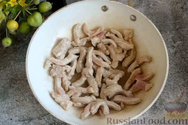 Свинина с кабачками в кисло-сладком соусе
