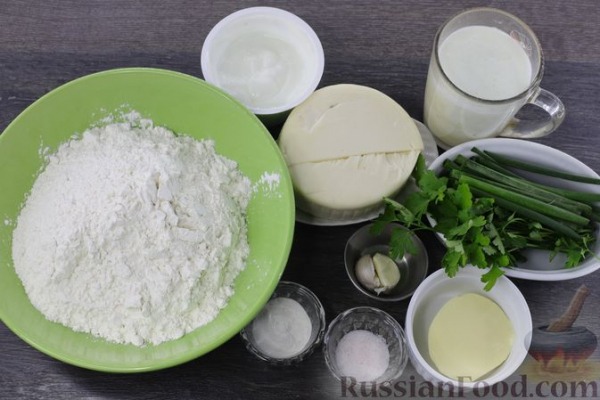 Хычины с сыром и зеленью