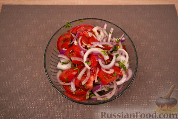 Запечённая скумбрия по-гречески