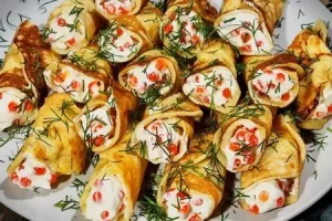 Закуска сырные трубочки