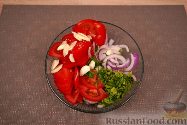 Запечённая скумбрия по-гречески