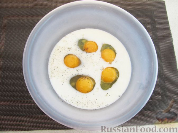 Запечённые кабачки в яично-молочной заливке, с сыром